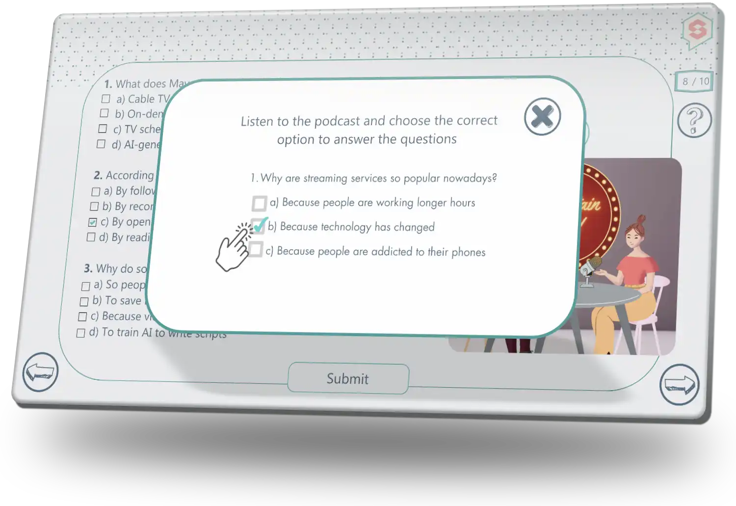 Interactive English practice materials